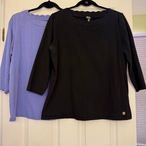 Anne Klein Scalloped Edge Blouses